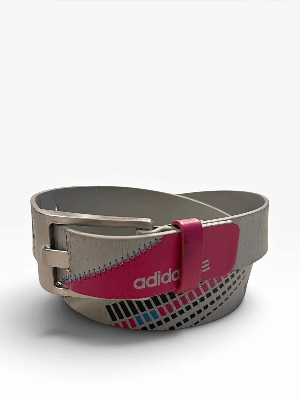 adidas Geometric Belt Gray & Pink Size 34 Retro 2012 Read below